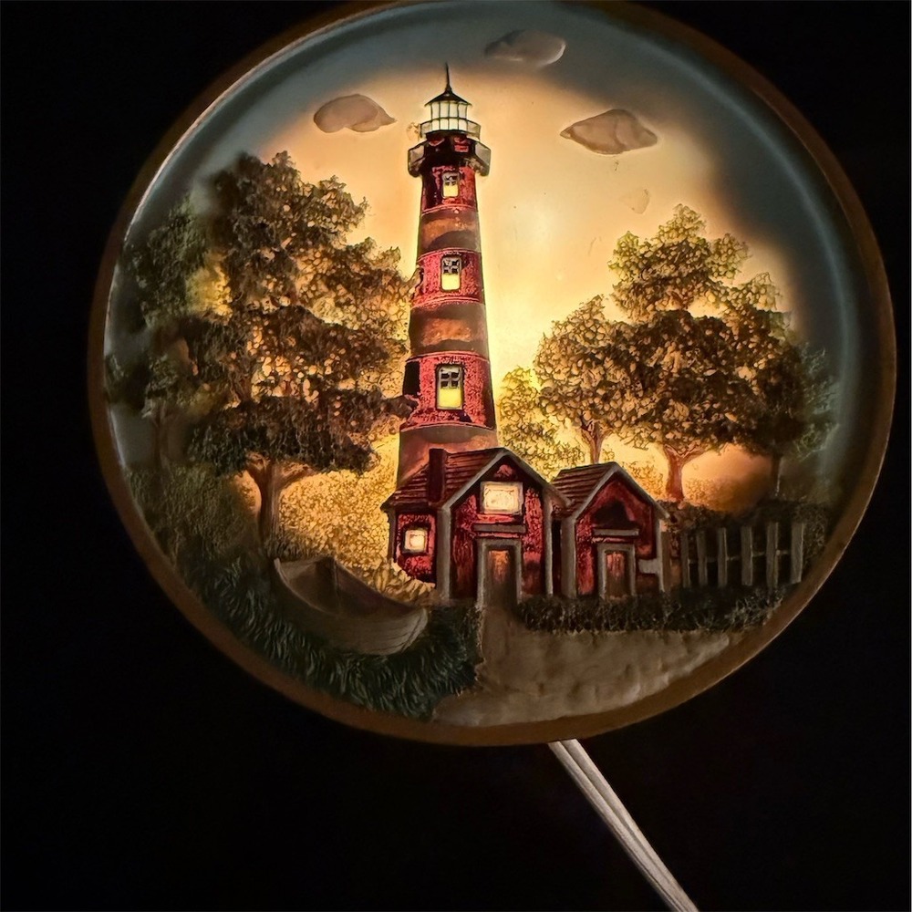 ALSY LIGHTING Vtg 3D Lighthouse Plug-In Night Light Bodie 6" coastal outer banks